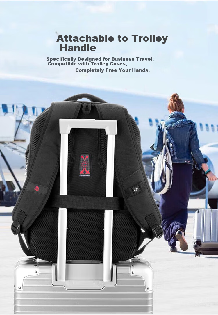 CROSSGEAR Swiss Army Knife Large Capacity Business Travel Backpack for Men 17.3-inch Laptop Bag 12