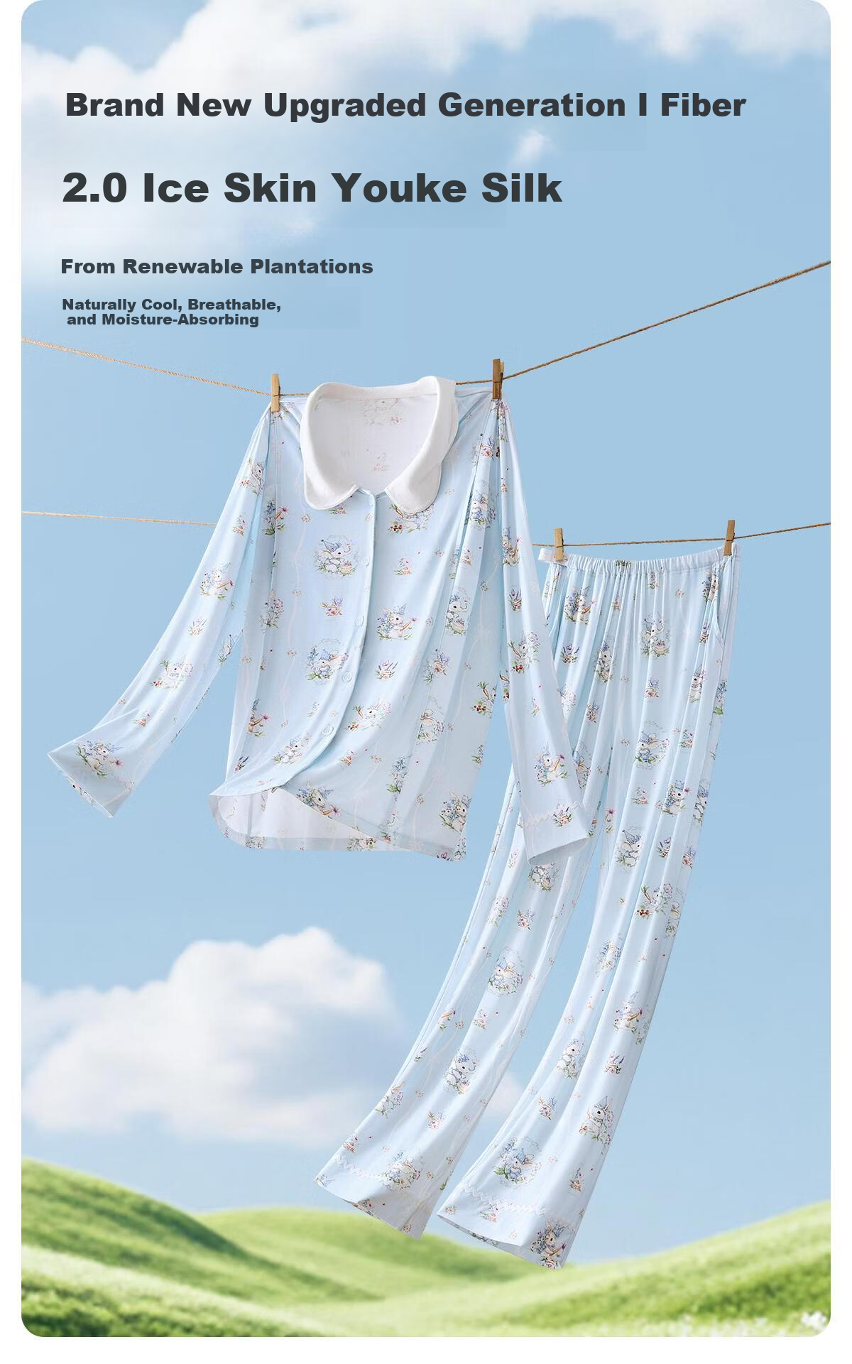 JOYNCLEON Plant Natural Cool Summer Thin Maternity Postpartum Nursing Pajamas L jyz204865 6