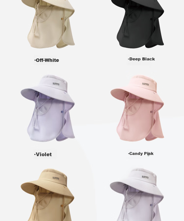EFZ Women's Summer Sun Protection Hat UV Protection Face and Neck Cover Integrated Fisherman Hat for Fishing and Mountaineering 17