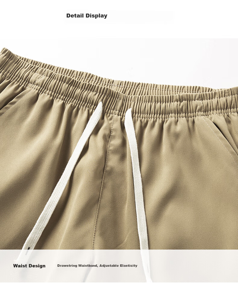 Warrior Men's Summer Shorts Casual Five-Point Loose Sports Quick-Dry Khaki Pants M 16