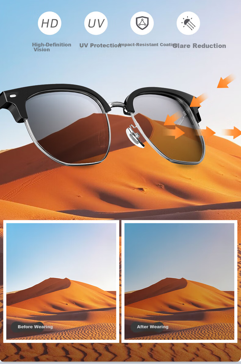 CAPONI Pure Titanium Polarized Sunglasses for Men And Women, Outdoor Driving Glasses, Fashionable UV Protection And Sun Protection Eyewear 7