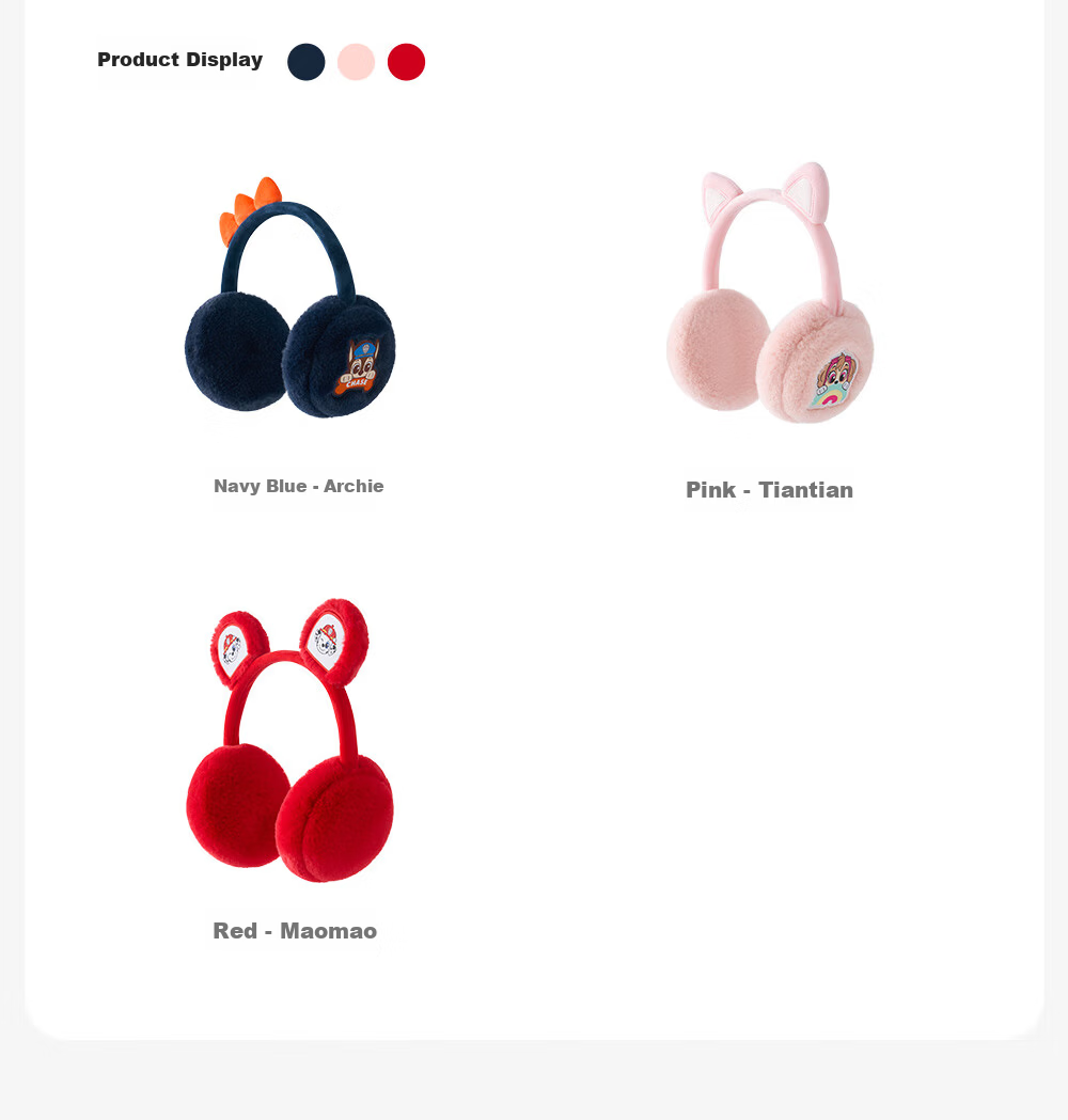PAW PATROL Kids Warm Plush Ear Muffs Unisex Baby Cold Protection Cute Ear Warmer Navy Blue; 0388 12