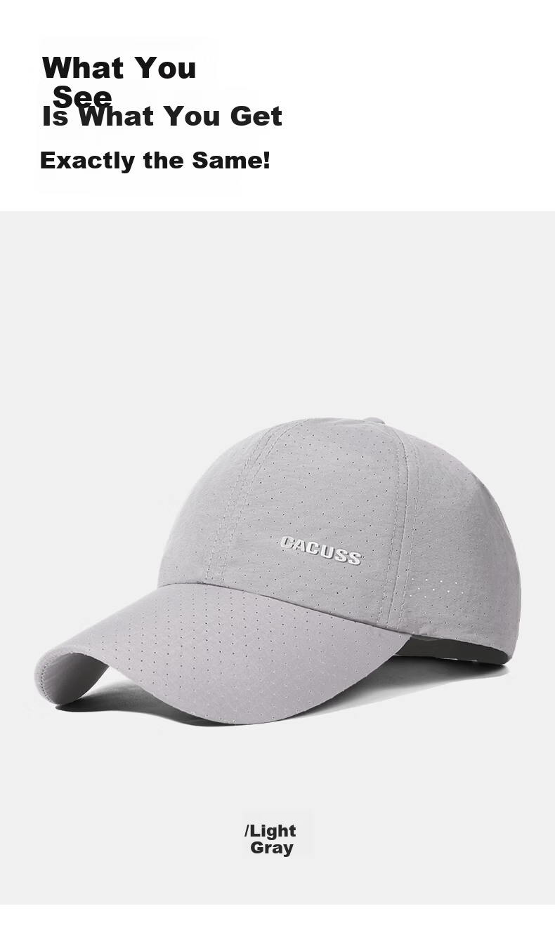 CACUSS Men's Baseball Cap Summer Outdoor Sun Protection Breathable Mountaineering Sports Dark Gray M 12