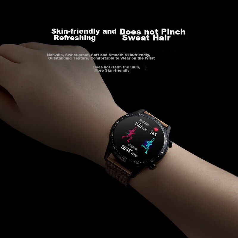 Магнитный ремешок ESCAPE Milanese Loop для Huawei Watch 5, GT4/3/4 Pro/GT3 Pro/Buds, Honor Magic2, черный, 45/46 мм