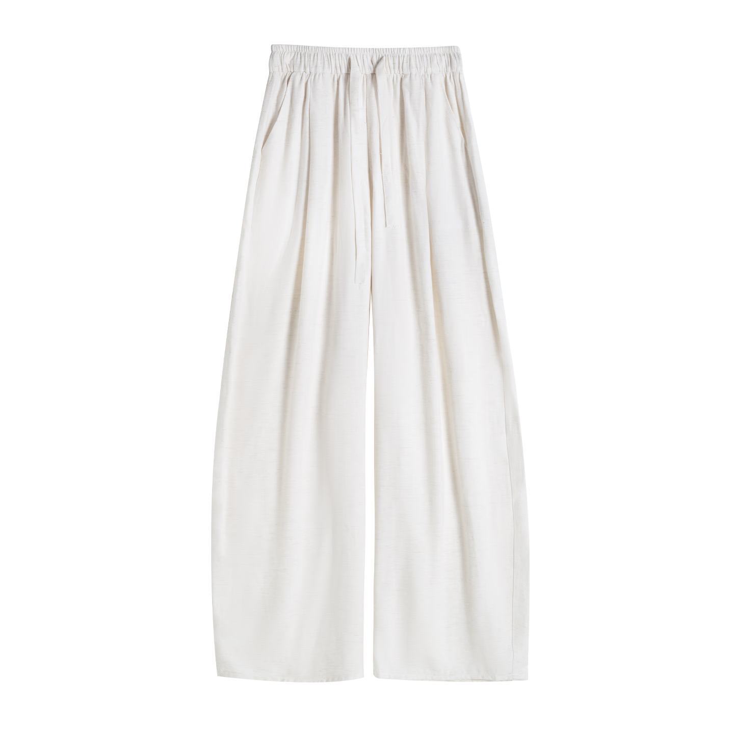 FitonTon Linen Curved Blade Wide-Leg Pants for Women 2026 Summer Lightweight Draped High-Waist Slimming Loose Casual Trousers