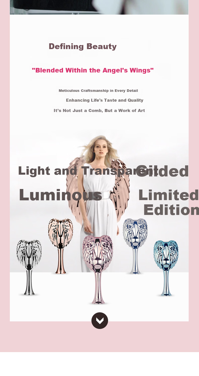 Tangle Angel Hairbrush UK Angel Princess Hairbrush Hair Massage Brush Holiday Gift for Girlfriend PRO Titanium White 8