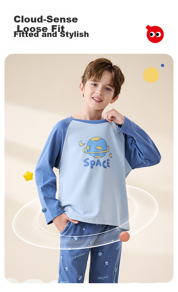 Hodo Kids 2025 New Boys' Pajamas Spring Summer Cotton Children's Homewear Pure Cotton Big Boys Set 9