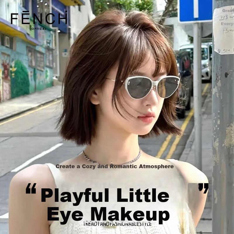 FENCHI Cat Eye Narrow Frame Face-Covering UV400 Sunglasses for Women UV Protection Sun Glasses High-End Style Yang Zi Edition