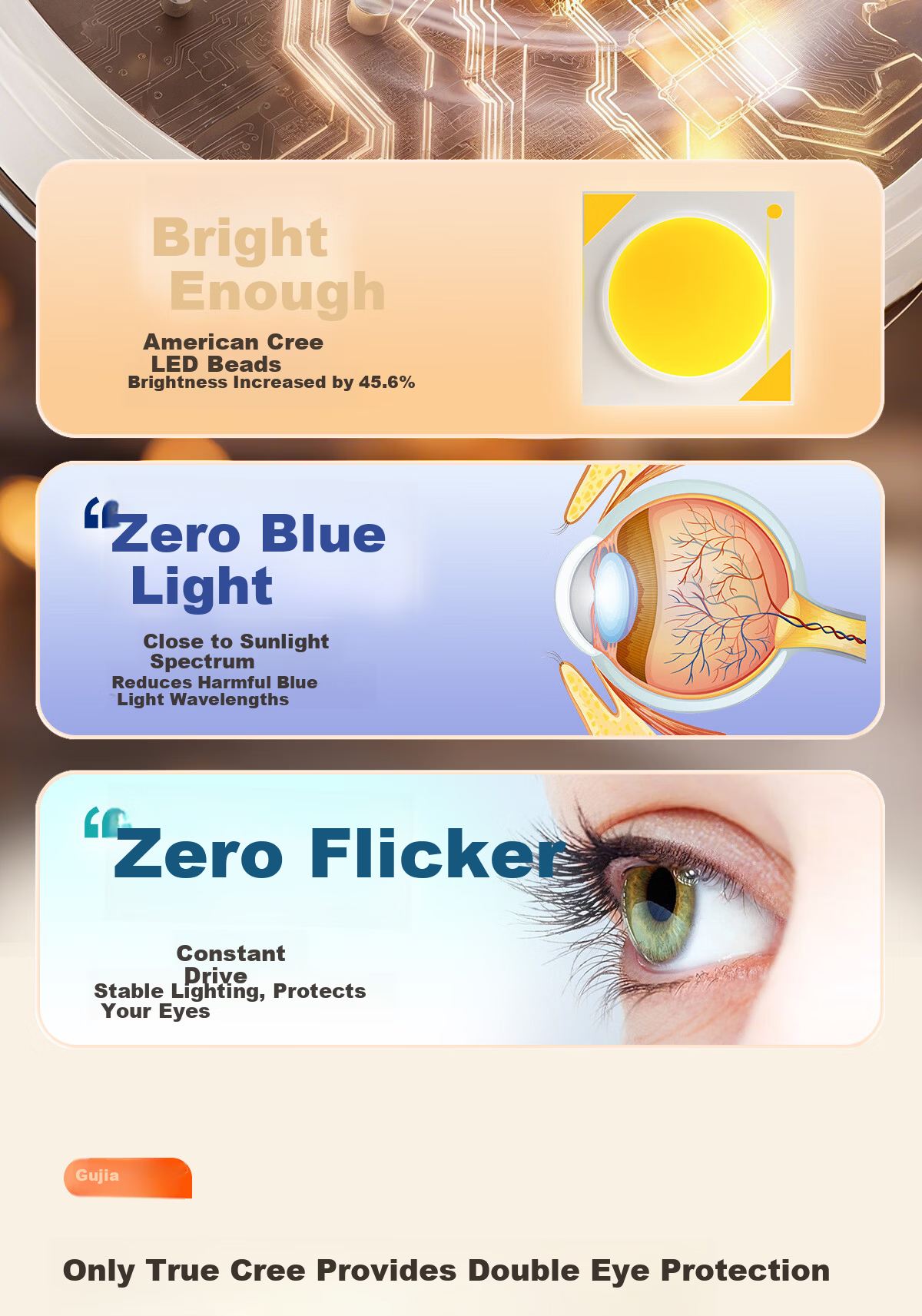Kuka LED Ceiling Light Cream Style Eye Protection Cree Source Living Room Bedroom 50cm Round - Three Colors [Installation Included] 12