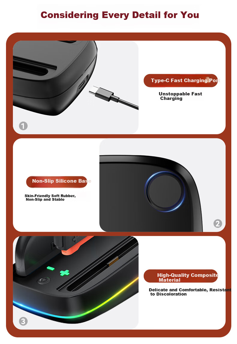 NEWDERY Nintendo Switch 2 Screen Casting Cable Portable Dock NS Expansion Dock Converter TV Connection Cable OLED Video Adapter 2nd Generation Gaming Handheld Accessory 9