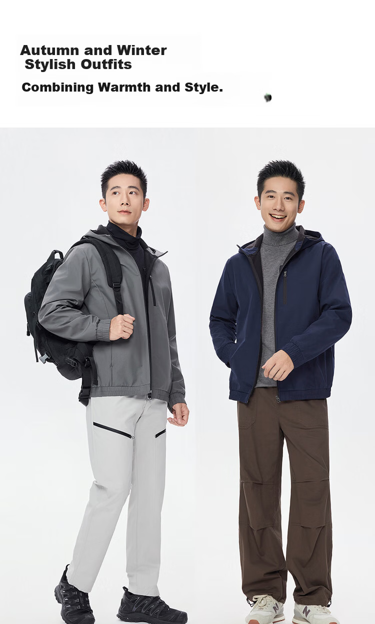 Giordano Men's Windproof Jacket Autumn Winter New Outdoor Water-Repellent Multi-Pocket Hooded Softshell Coat 01075705 10