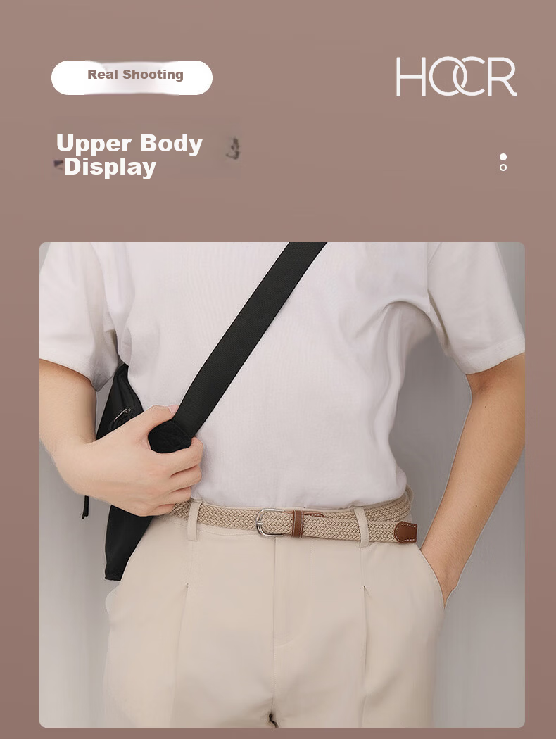 HOCR Canvas Belt Ins Style Woven Elastic Waistband Comfortable Breathable Unisex Jeans Belt 6