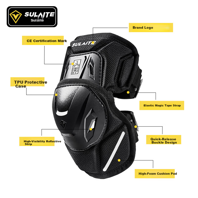 SULAITE Motorcycle Knee Pads CE Level 2 Protective Gear Four-Season Riding Armor Motorbike Safety Equipment