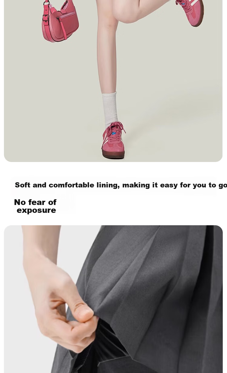 Borui Women's Pleated Skirt Spring Summer 2026 New High-Waist Slim A-Line Short Skirt with Lining JK Skirt 6