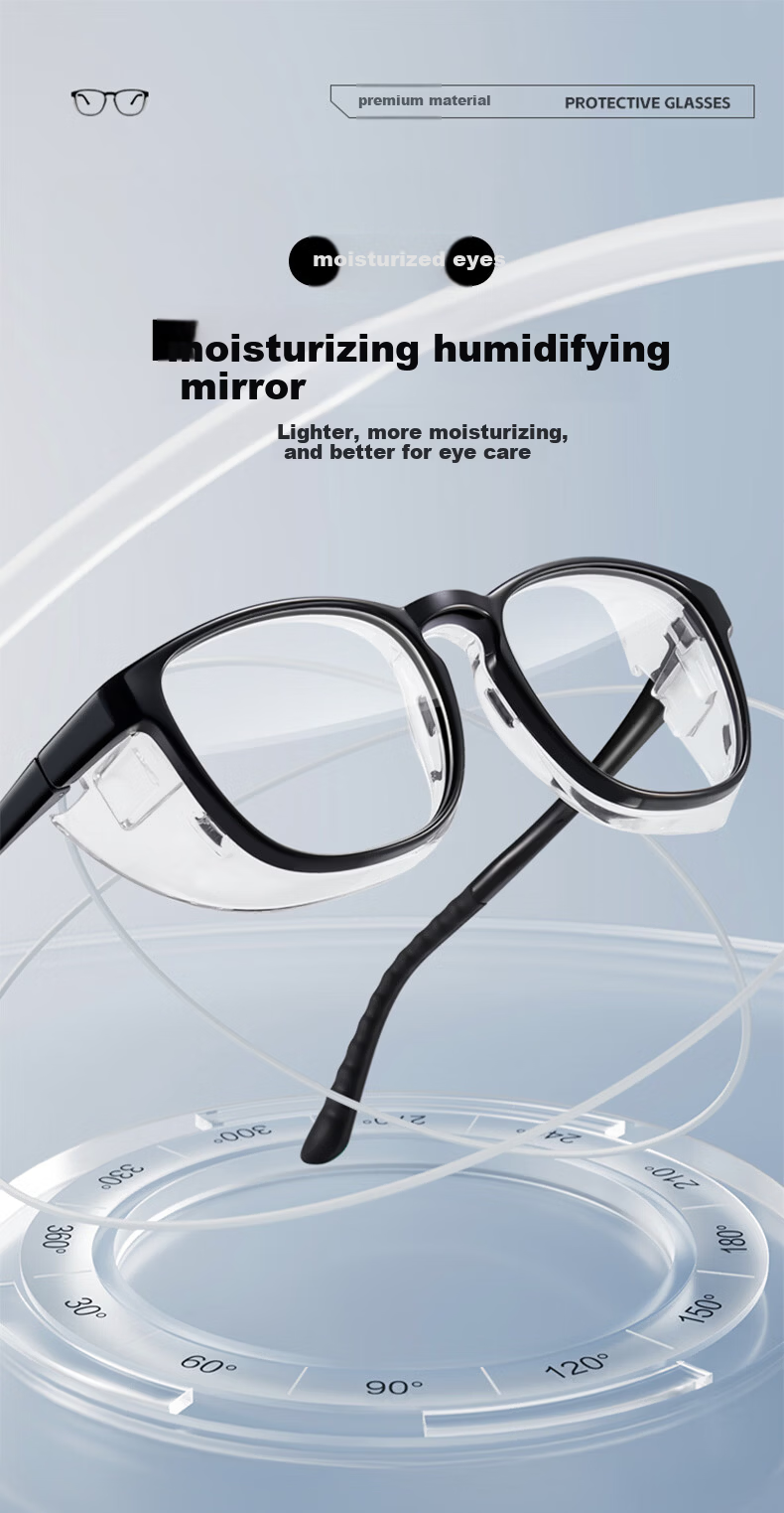 CAPONI Moisture Room Dry Eye Hydrating Protective Outdoor Goggles Anti-Pollen Windproof Blue Light Blocking Wraparound Glasses 5