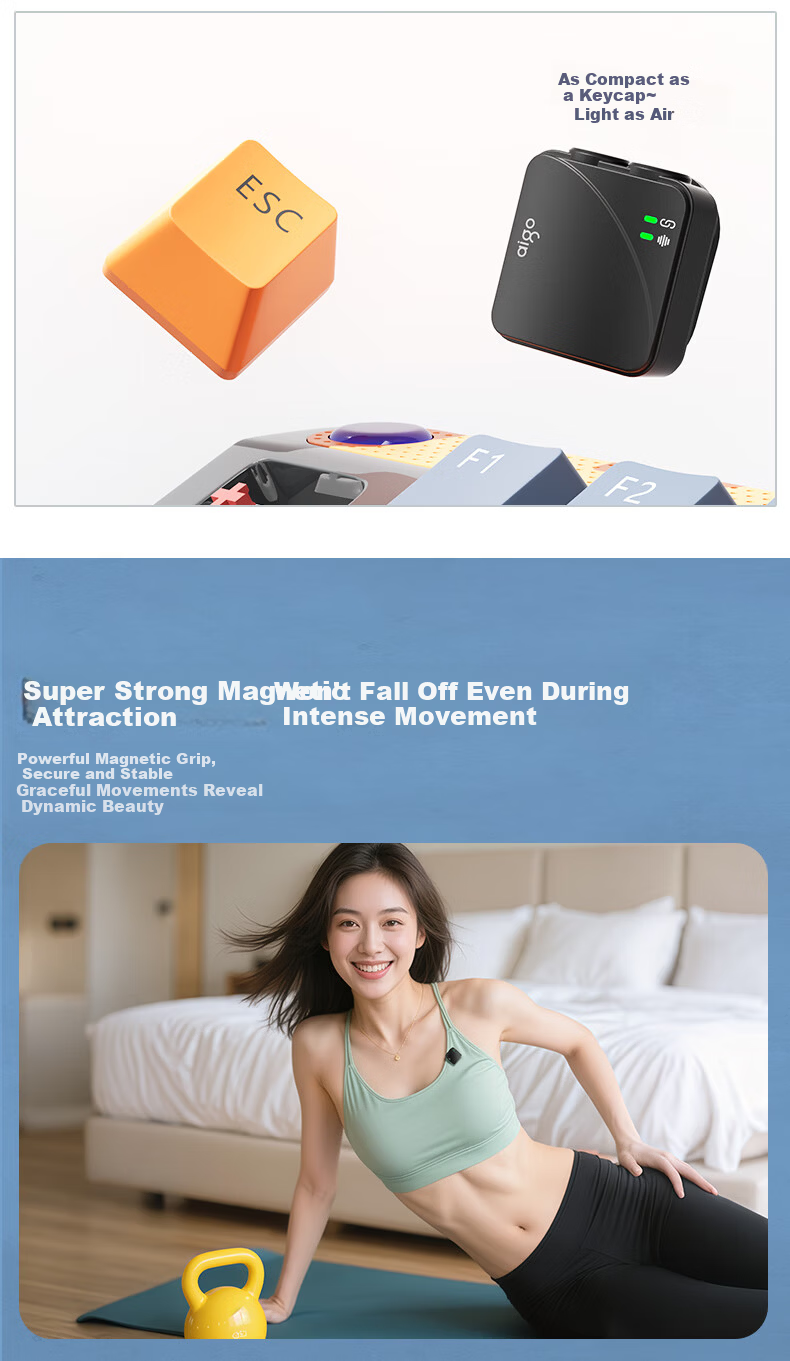 Aigo S31 Wireless Lavalier Microphone Live Streaming Recording Outdoor Short Video Douyin K-Song Mic AI Noise Reduction Mini Mic Charging Case Version One-to-Two New Product 6