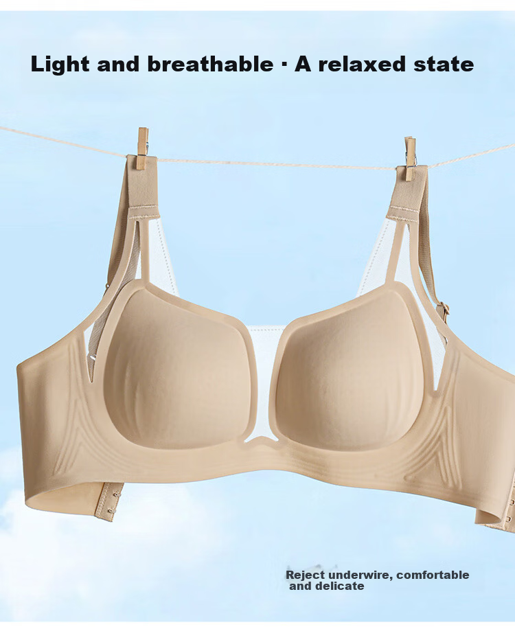 Tingmei Large Bust Exclusive Lifting Anti-Sagging Women's Push-Up Soft Support Seamless Wireless Side Breast Gathering Bra 18