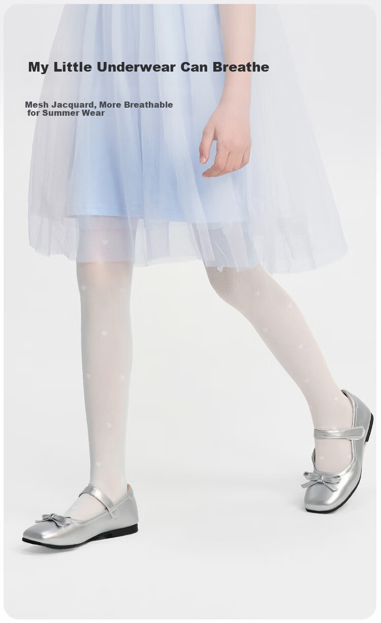 Balabala Girls' Summer Thin Tights Children's Dance Velvet Leggings Student Two-Pack 3