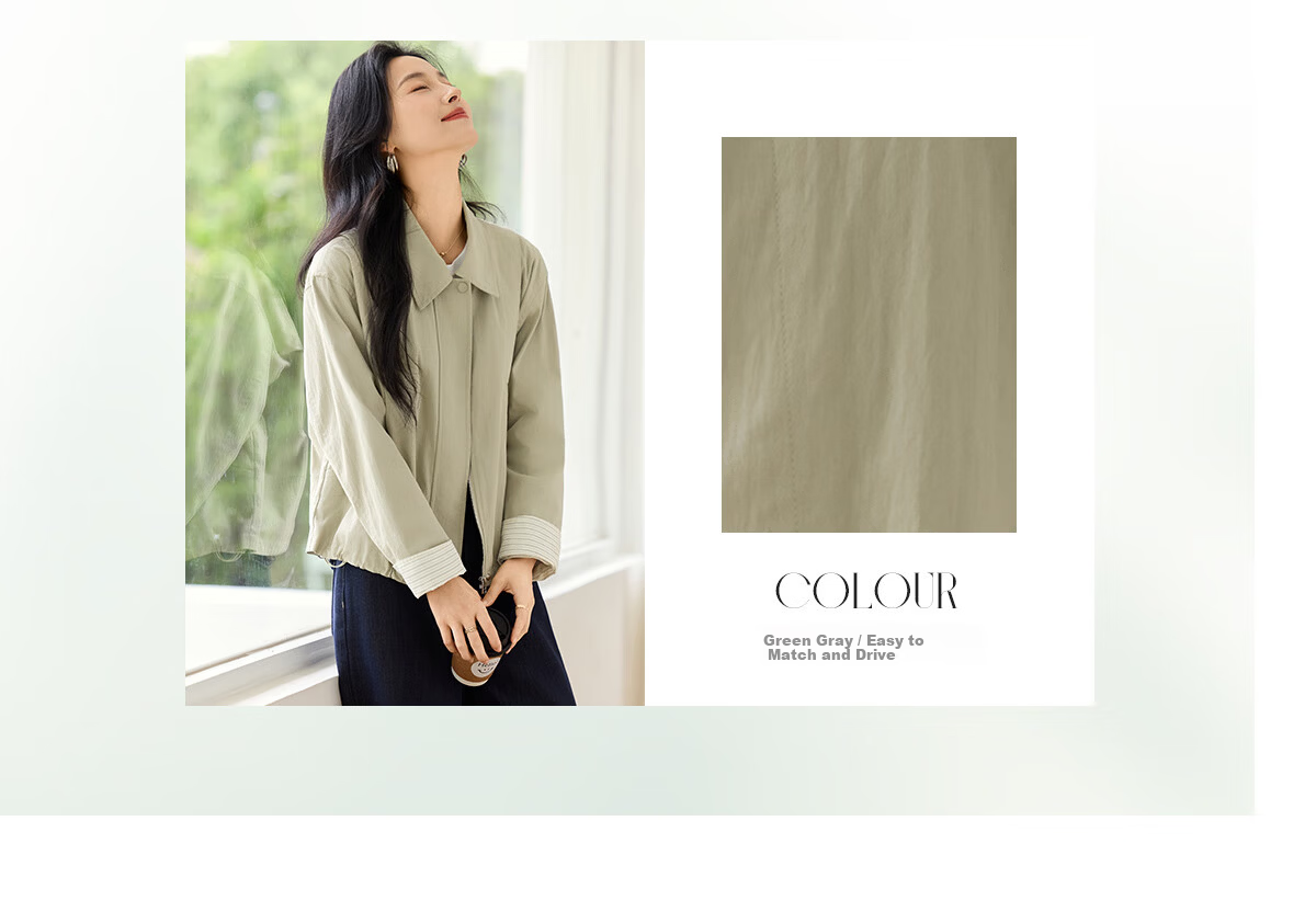 Chushen Spring Autumn Casual Jacket for Women Fashion Lapel Decorative Lines Simple Short Petite Coat Top S53D016 2
