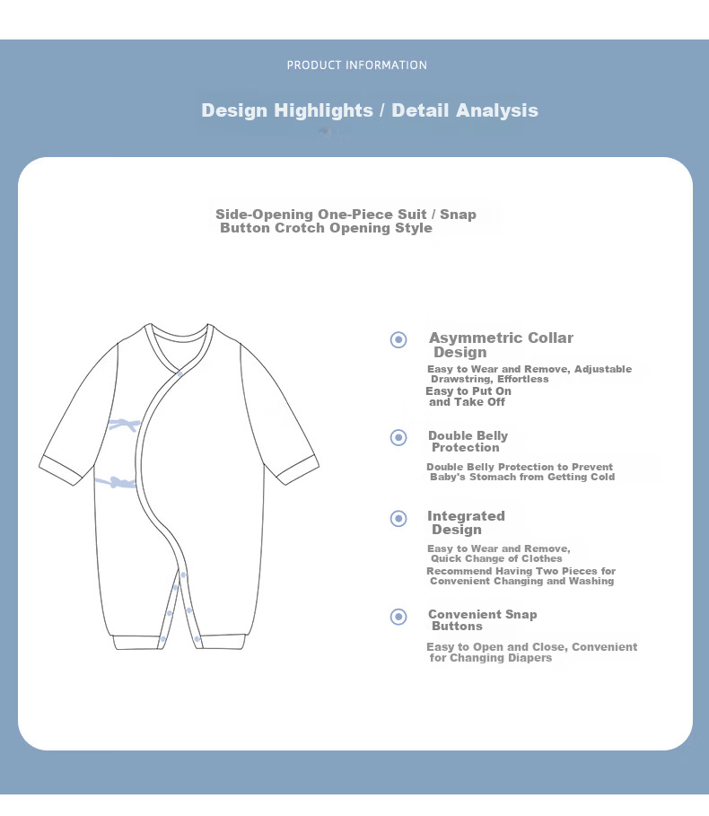 Qiaojiao Duck Baby Clothes Summer Thin Newborn Cotton Romper Crawling Suit Full Moon Baby Monk Suit Pajamas 3