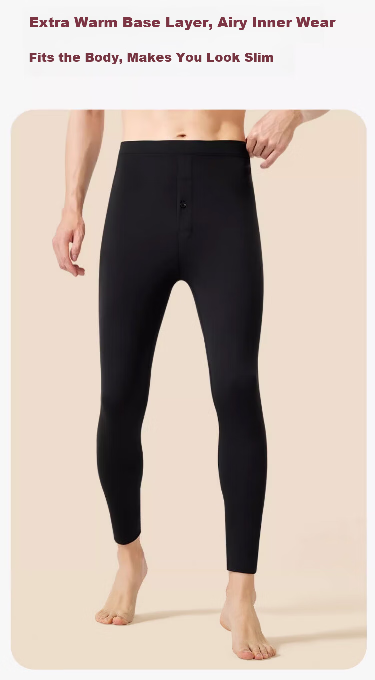Langsha Men's Sharkskin Pants Autumn Winter Thickened Fleece Warm Antibacterial Plus Size Slim Fit High Waist Motorcycle Base Layer Pants 6
