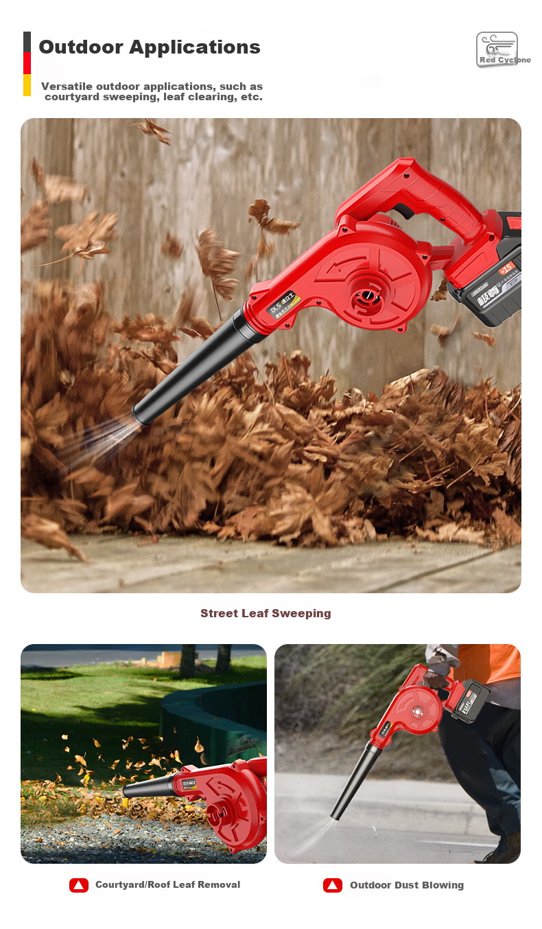 Delishi Industrial Blower Fan Dust Blower Wireless Lithium Battery Rechargeable Small Household Dual-Use Blower and Vacuum Gun 12