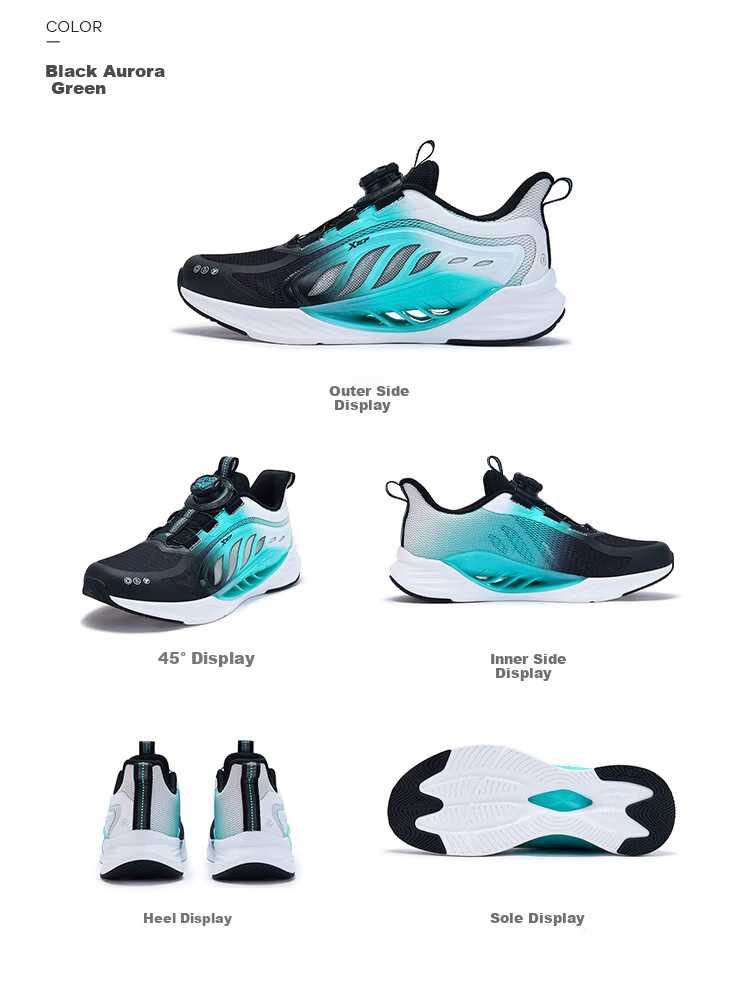 XTEP Youth Hydrogen Wind 8 Protective Running Shoes for Girls Breathable Rotary Button Technology Sports Shoes Navy Purple Size 33 14