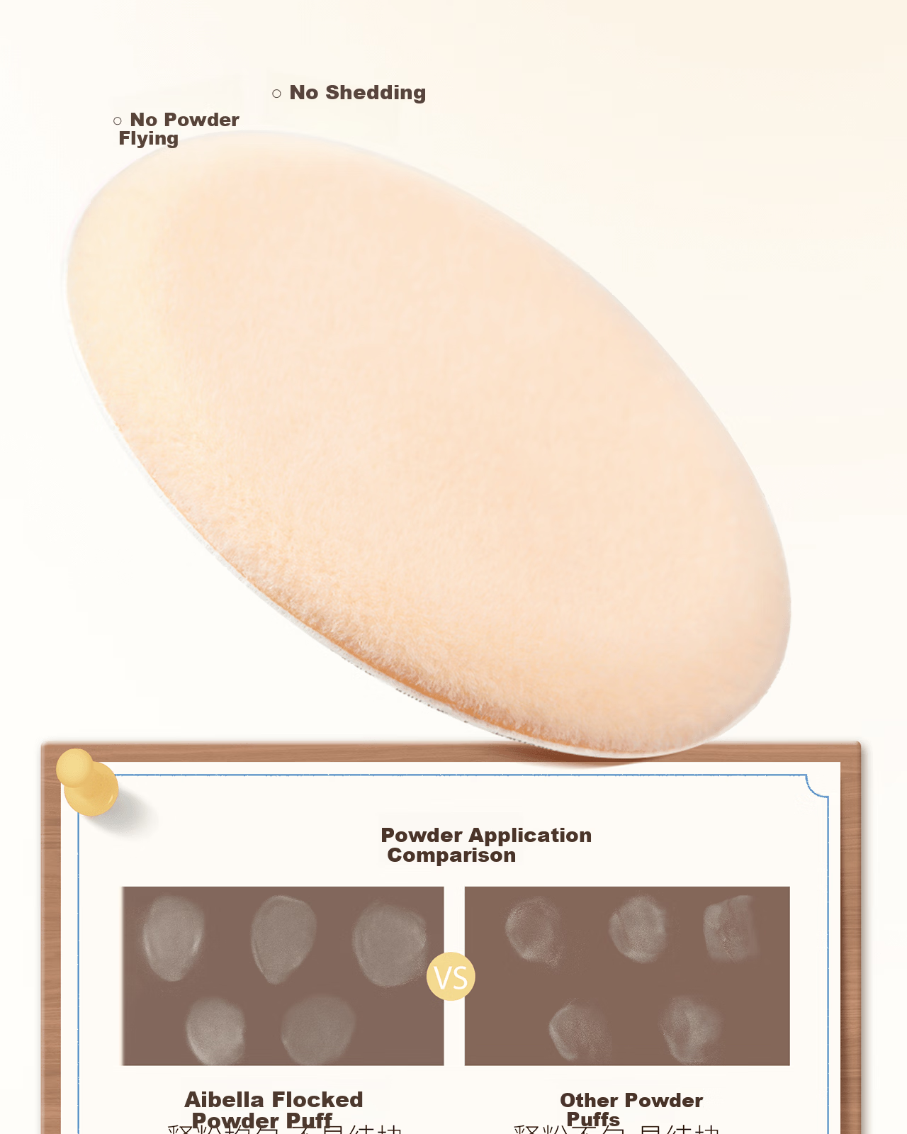 Everbab Aibella Coconut Bagel Velvet Bare Skin Loose Powder Puff 2pcs Setting Makeup Sponge 10