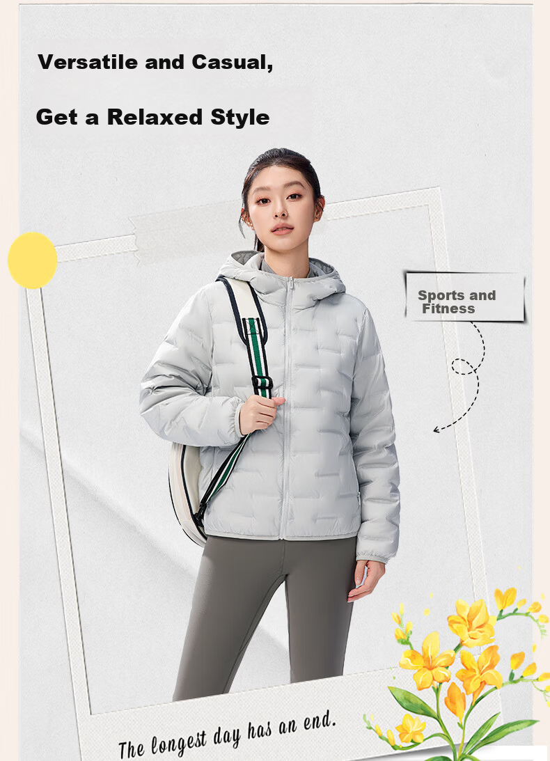 SNOWFLYING Women's Short Down Jacket 2025 Winter Korean Slim Fit Lightweight 90% Down Coat Cream Light Beige XL 7