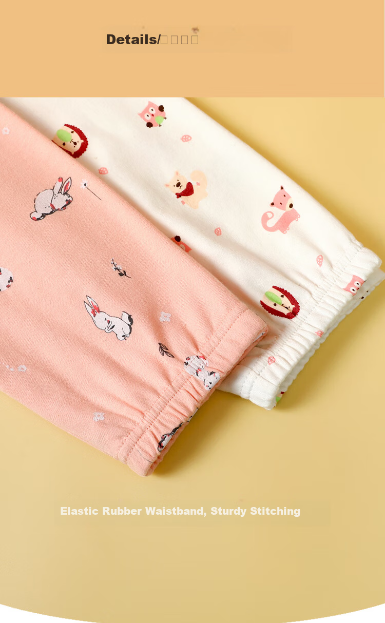 Hodohome Kids Girls Cotton Thermal Antibacterial Warm Pants Mid-Large Children Cotton Fleece Sleepwear 172 130 7