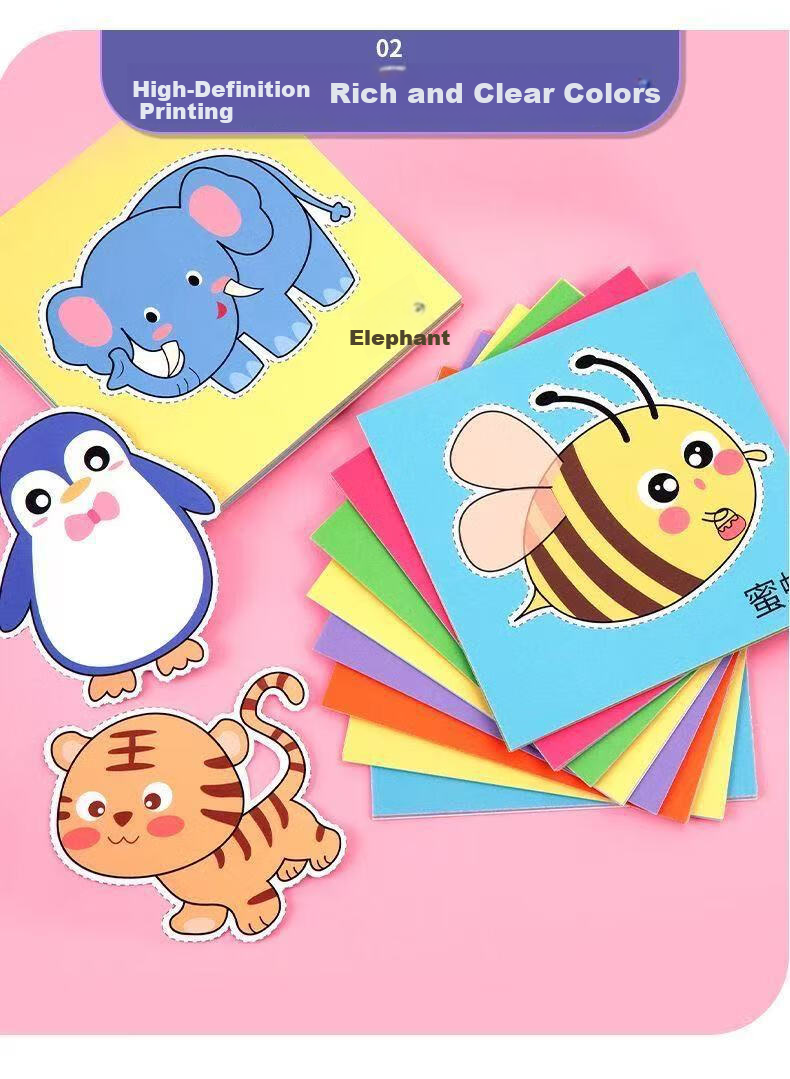 Danmiqi Paper Cutting Children's Handicraft Kindergarten 3 Years Old 26 Pieces Baby Beginner Kids Toy DIY Craft Children's Birthday Gift 12