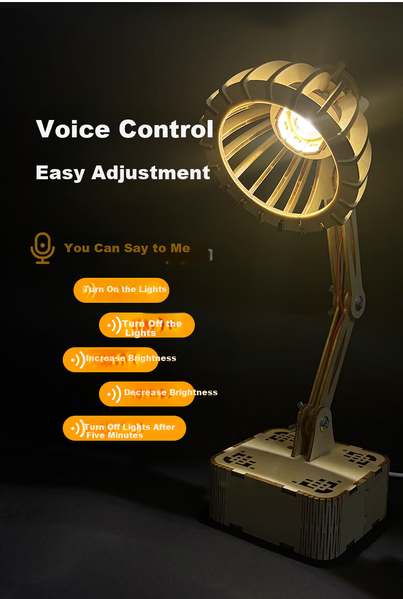 Big Eye Little Kid Voice-Controlled Desk Lamp Steam Science Experiment Kit Children's DIY Craft Toy Birthday Gift for Boys and Girls 3