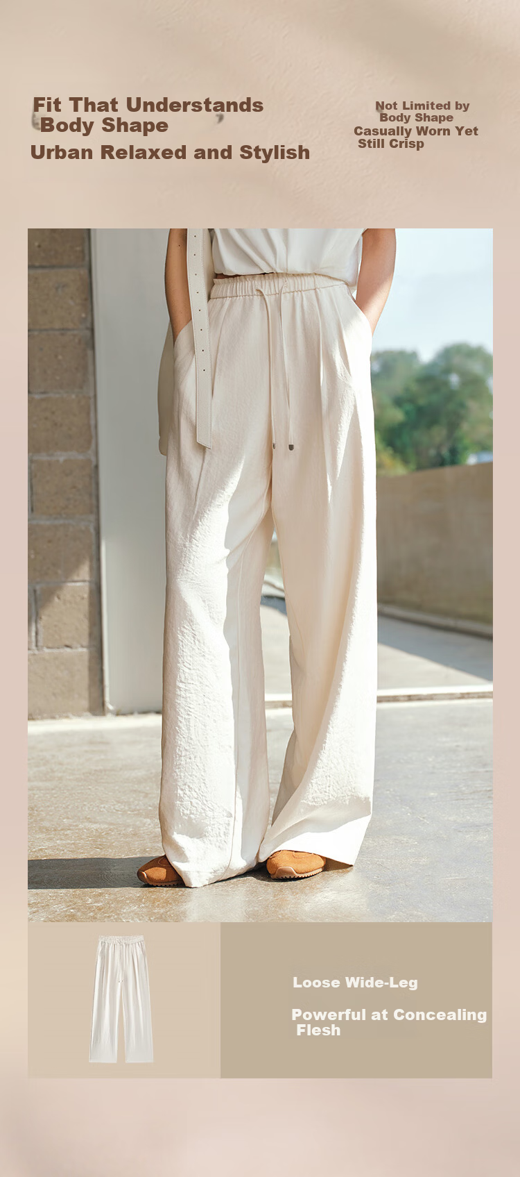 Semir Casual Pants Women Summer Pleated Loose Textured Wide-Leg Pants 2026 Milk Puff Pants 101326127018A 3