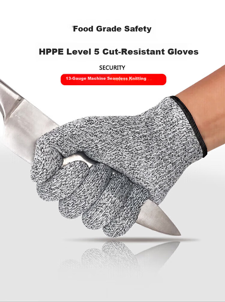 SHENGLI NITEX® Level 9 Cut-Resistant Gloves, Protective Work Gloves, Anti-Cutting Steel Wire Protection, F-Level Cut-Proof And Anti-Cut Gloves, N1707, Size L, Single Piece 1