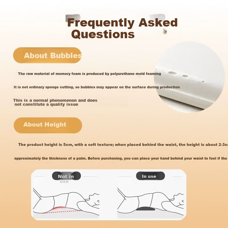 Chuangmaishi Lumbar Pillow Bed Waist Cushion Lumbar Support Lumbar Spine Sleeping Aid Waist Pad Lumbar Herniation Back Support Gray 9