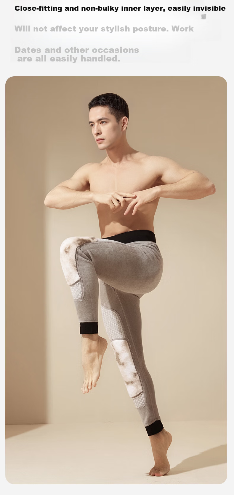 Modal Men's Thermal Pants Graphene Fleece Thickened Knee Protection Winter Cotton Pants -30°C Cold Resistant Pants Northeast Style 11