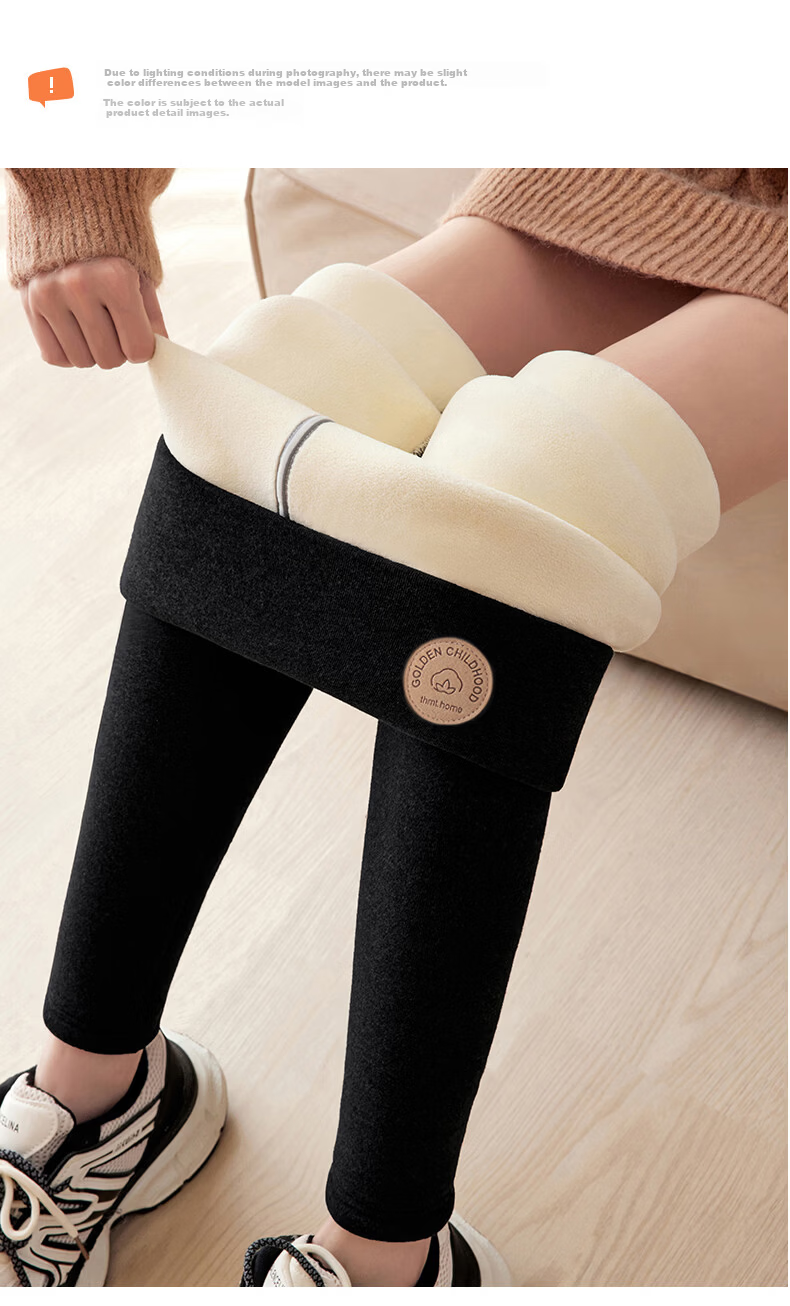 Mianshuran Northeast Extra Thick Winter Lambswool Lining Cotton Fleece Thermal Leggings for Women Plus Size Warm Pants 11
