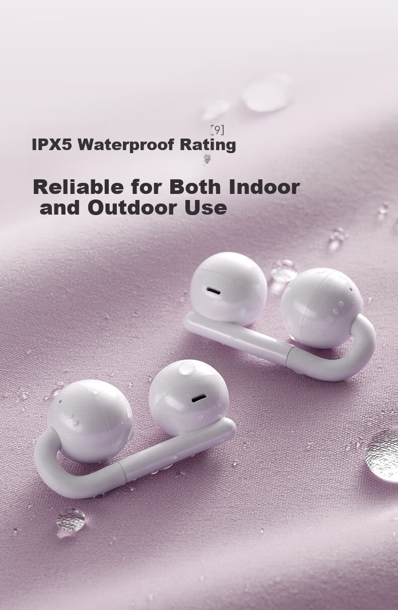 SANAG Sena F60 Bluetooth Earphones Clip-On Wireless Open-Ear Sports Noise-Cancelling Ear-Hook for Apple iPhone Pearl White 11