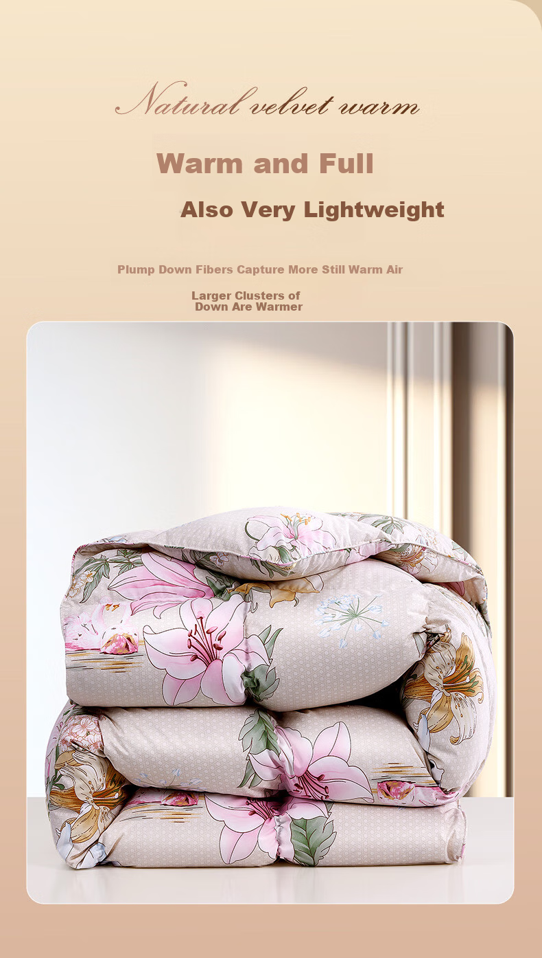 Fuanna Down Quilt 80% White Goose Down Winter Thick Double Extra Large Quilt 1100g Filling 230x229cm 2