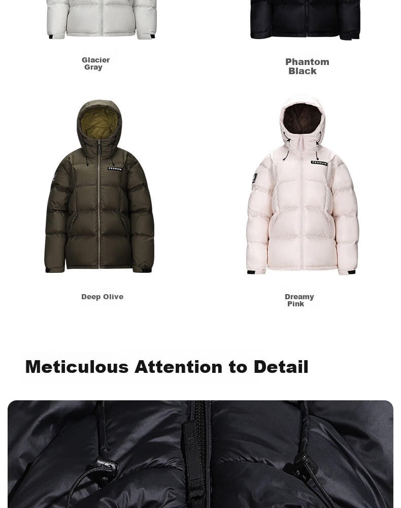 Penguin Camel Collaboration "Thermal" Unisex Outdoor Thickened Hooded Down Jacket M34CR07725 42