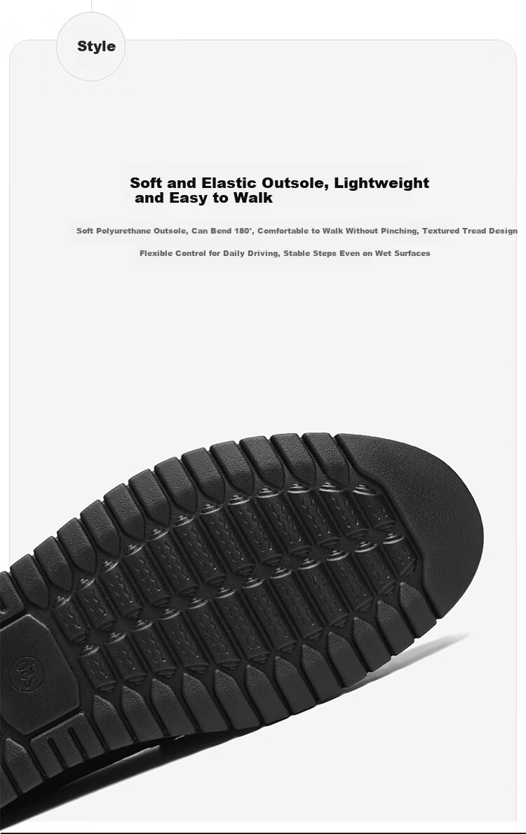 SPIDER KING Men's Shoes, Business Casual Leather Shoes, Lightweight Slip-On Loafers, Cowhide, Middle-Aged Dad Shoes, Black, Size 41 8