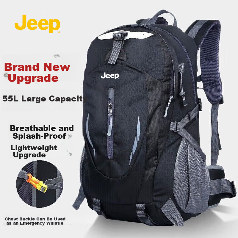 JEEP Outdoor Hiking Backpack Professional Multifunctional Sports Bag Large Capacity Lightweight Water-Resistant Travel Bag for Men