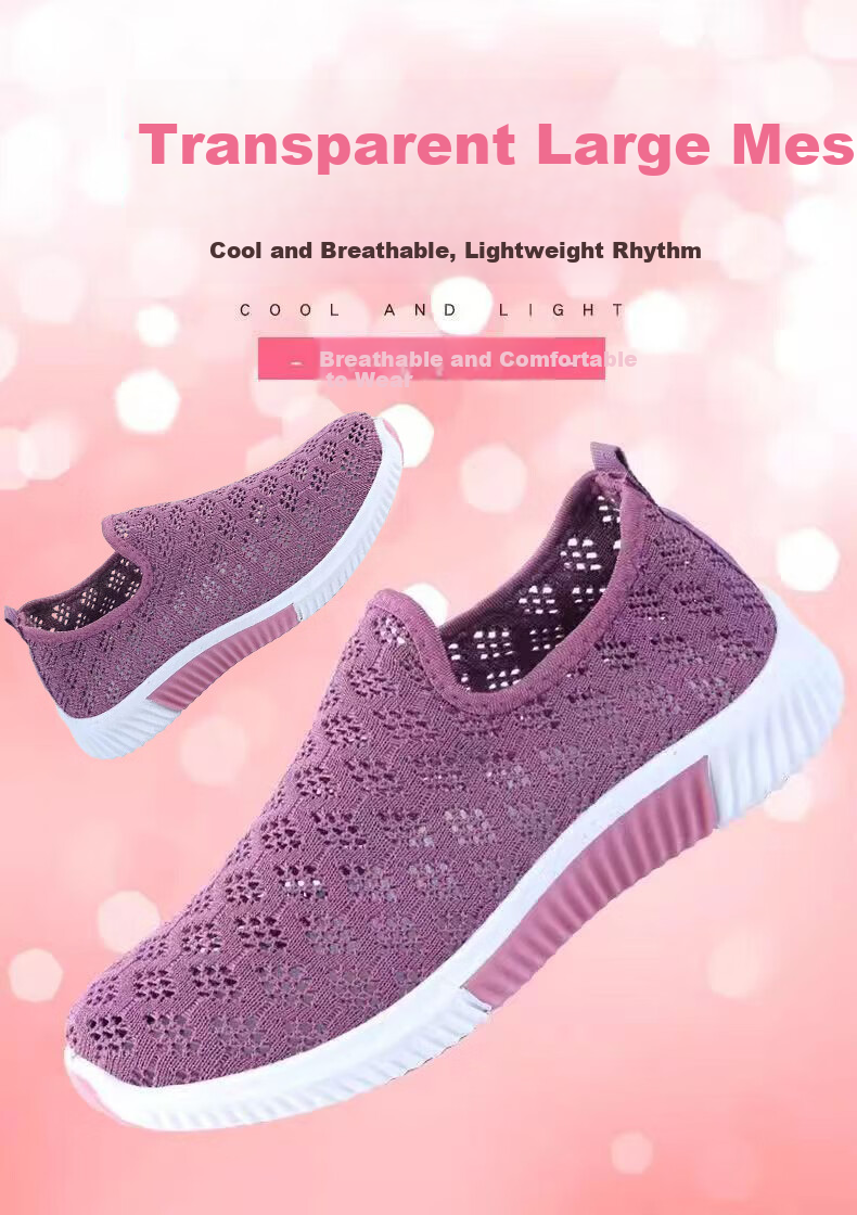 FOOTOPPO Slip-On Cloth Shoes for Women Summer Middle-Aged and Elderly Beijing Style Breathable Sweat-Absorbing Soft Sole Comfortable Walking Shoes for Grandma and Mom 1