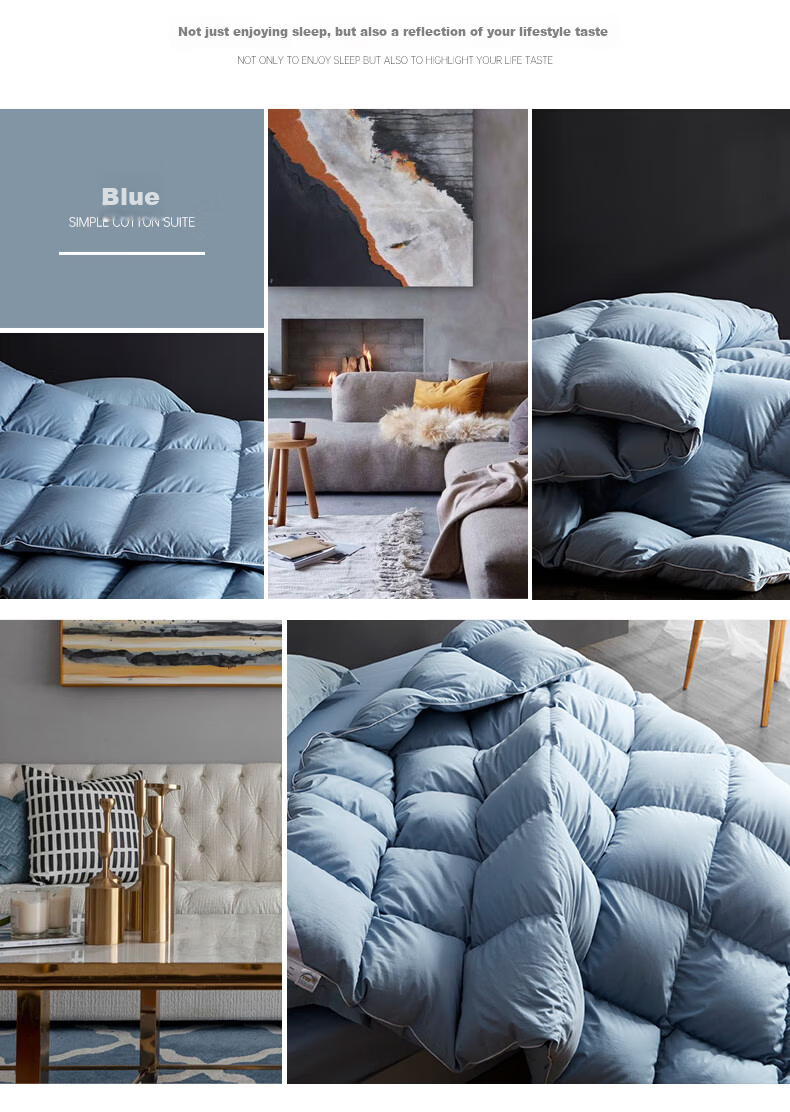 Snowman Thickened Premium 100-Thread Count Satin Imported 95% White Goose Down Quilt Core Winter Duvet 2.0*2.3m Filled with 1300g White Down 18