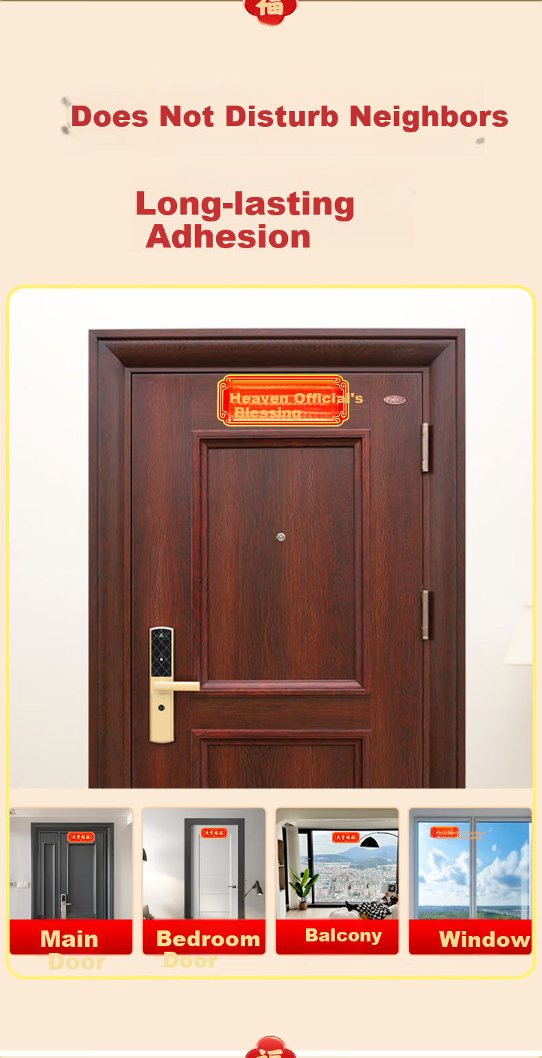 Feng Shui Pavilion Official Blessing Door Plaque Feng Shui Metal Wall Art for Entryway and Housewarming 5