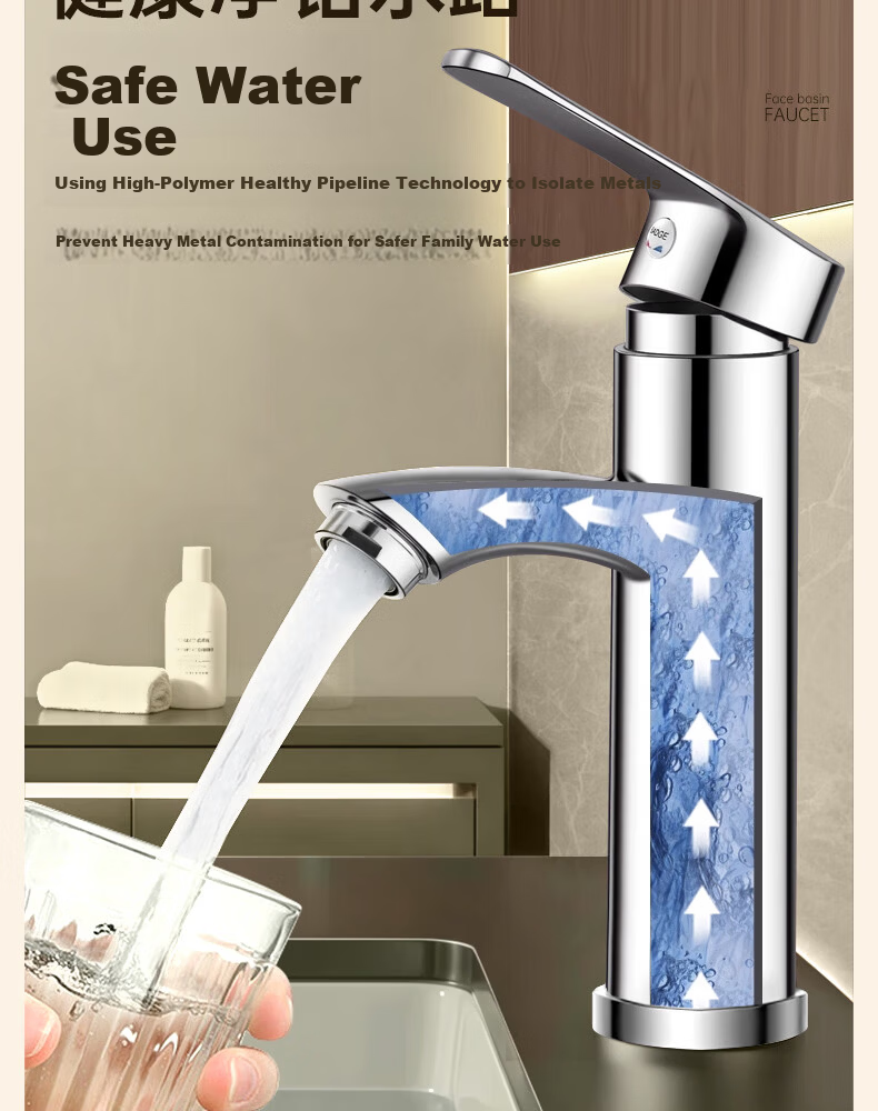 Yipinyinxiang Bathroom Faucet, Hot And Cold Basin Tap, Double Or Triple Hole Washbasin Faucet, Bathroom Tap 16