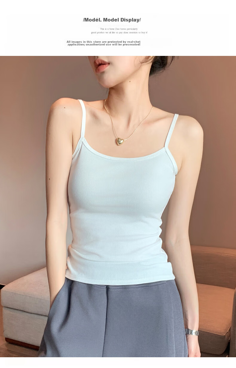 Langsha Women's Small Camisole Vest 2026 New Slim Fit Slimming Backless Sleeveless Thin Outerwear Basic Top 13
