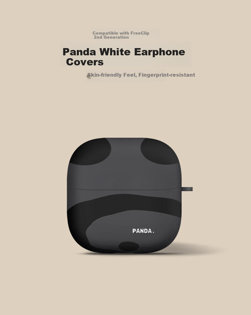 Sihuan Ke Huawei FreeClip2 Earphone Case Clip Style Wireless Earphone Cover Full Protection Anti-Slip Anti-Drop Creative Cartoon Huawei Free Clip2 Earphone Case - Panda White 1