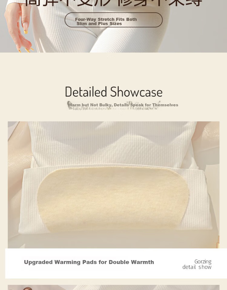 Mankejiao Women's Cashmere Silk Thermal Underwear Set Fleece Lined Thickened 2025 Autumn Winter New Long Johns Bra-Free 10
