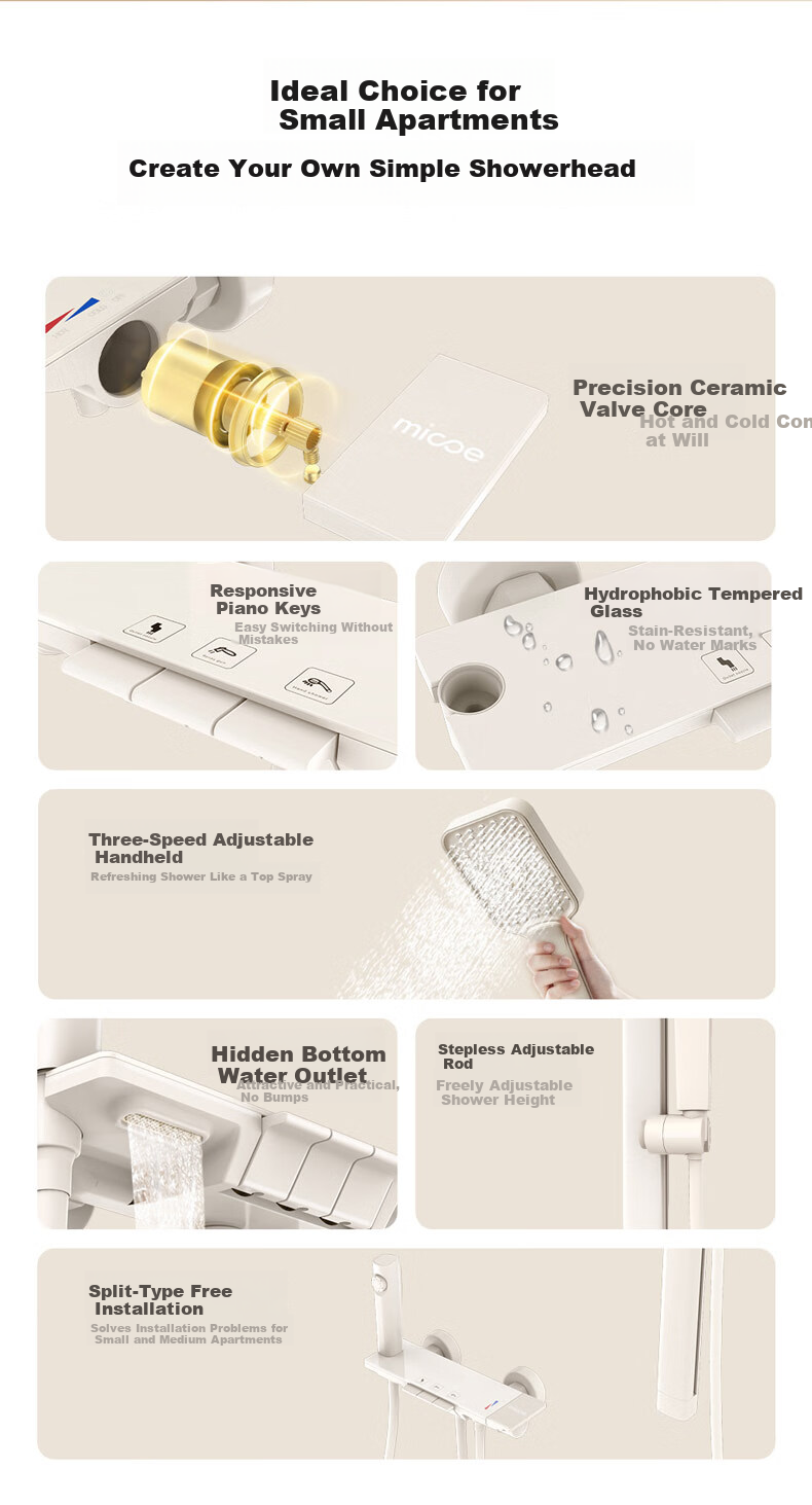 Micoe Four Seasons Shower Set A118 Three-Function High-Pressure Shower Head Bathroom Shower Kit 4